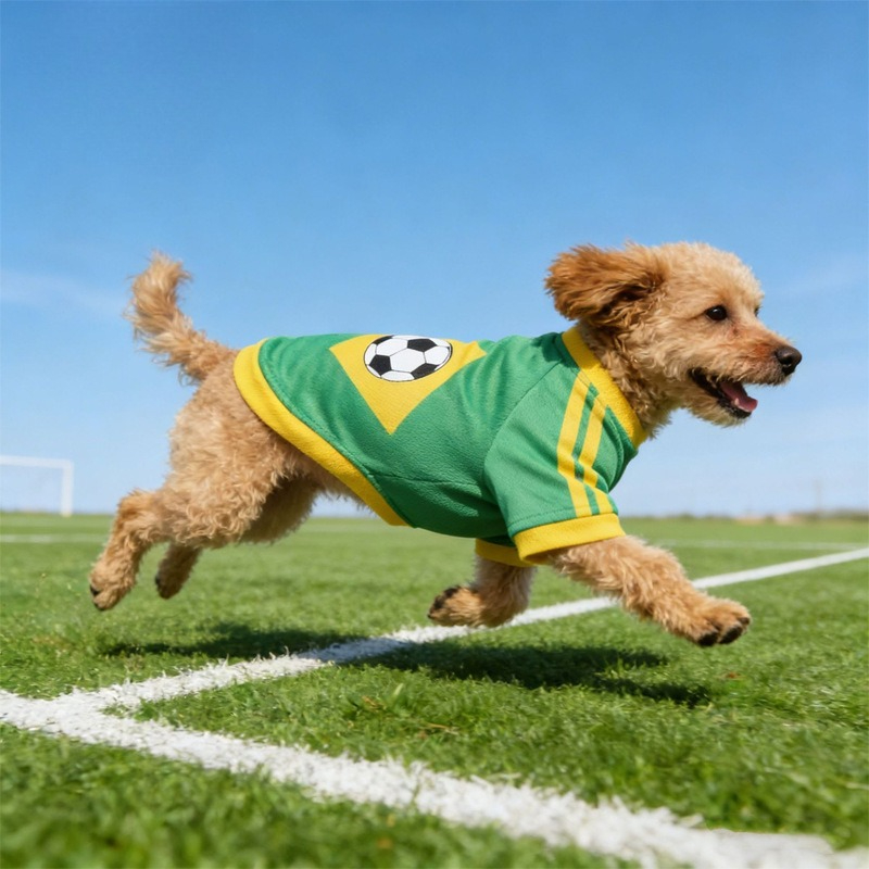 Pet Supplies Jersey - 축구 패턴 강아지 옷 통기성 좋은