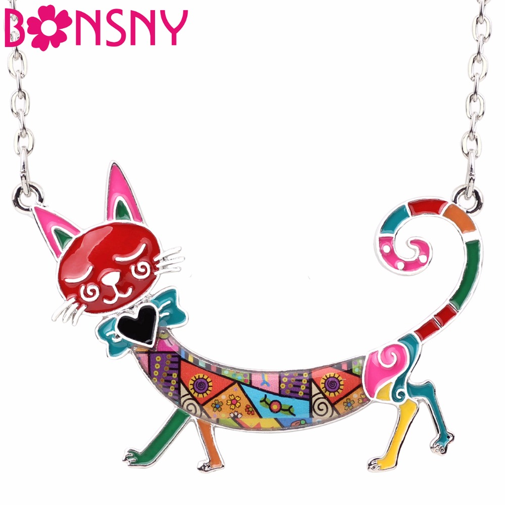 Pet X Supplies - Bonsny 성명서 Maxi Enamel Kitten 고양이